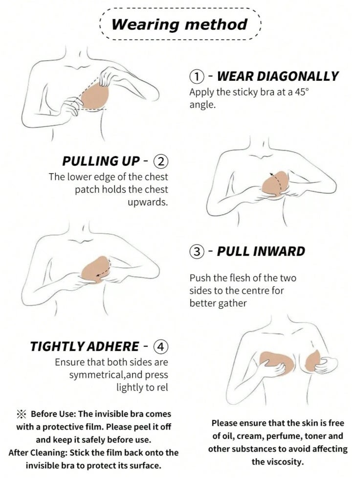 Shein Invisible Strapless Adhesive Bra Size D – Apricot Color – One Size Fits Most with Secure Comfort and Elegant Look - Image 4