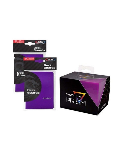Spectrum Violet Prism Deck Case With 100 Ct Matte Deck Guard Card Sleeves