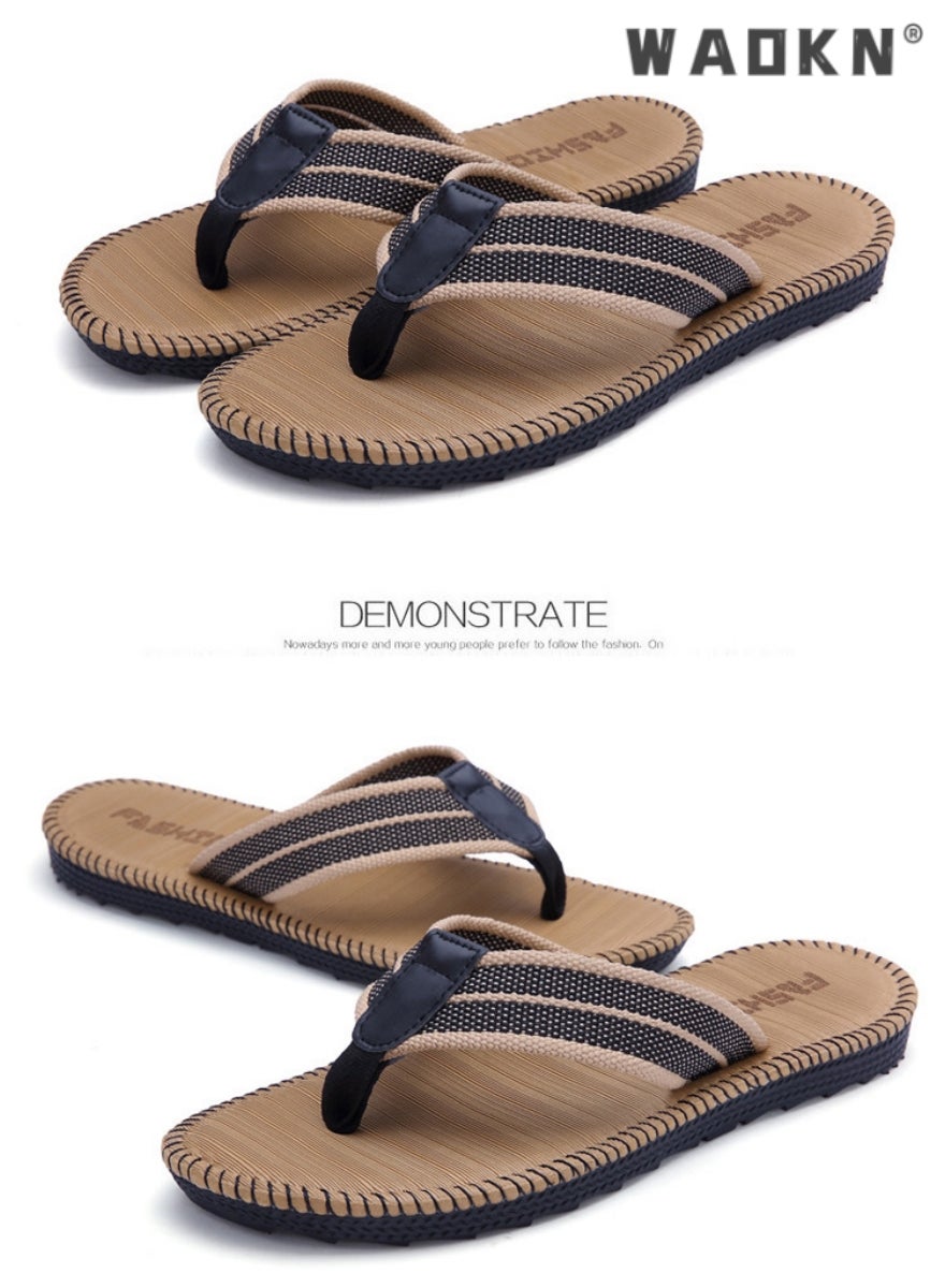 Men's slippers Flip flops House slippers Flat sandals Beach shoes Wear-resistant Indoor and outdoor Shoes ,Flip- Flops Summer Men Slippers, Casual Shoes, Anti-slip and odor-resistant image 5