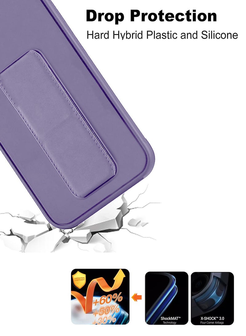 Wtech Infinix GT 20 Pro 5G 2024 Hand Grip Foldable Magnetic Kickstand Wrist Strap Finger Grip with Built-in Iron Case Cover - Lavender - Image 5