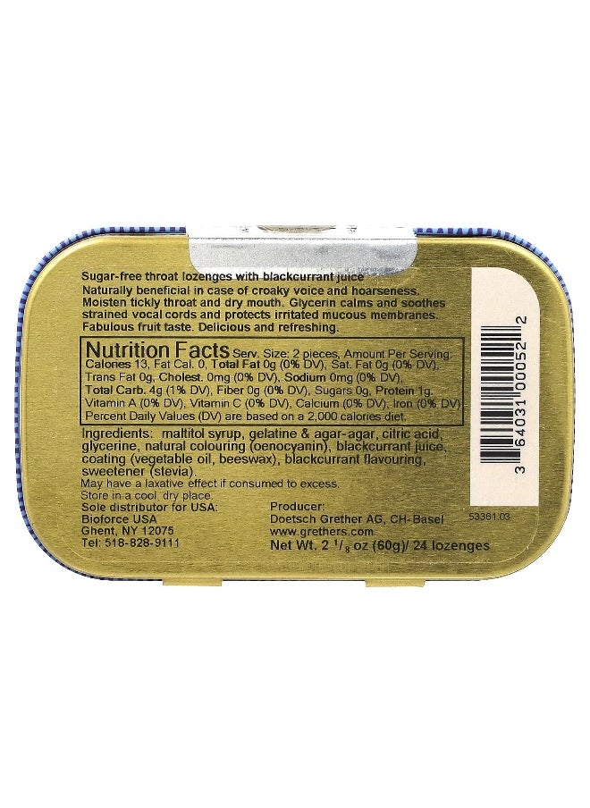 Grether's Pastilles Grether's Pastilles, For Throat and Voice, Sugar Free, Blackcurrant, 24 Lozenges, 2 1/8 oz (60 g)  - Image 2