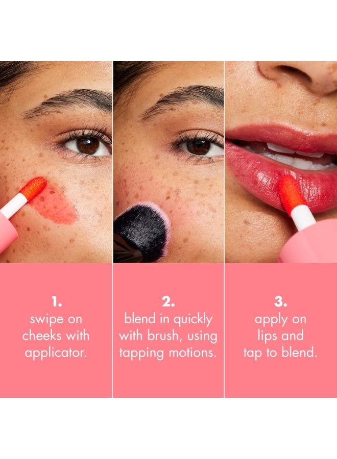 elf Sheer For It Blush Tint - Buildable Stain For Lips + Cheek,Left On Red - Image 4