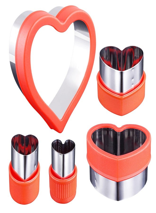 ETERSION Heart Cookie Cutter 5 Pieces 5 Sizes 1" to 4" Heart Shaped Cookie Cutter - Image 1