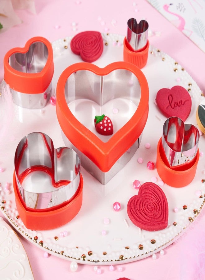 ETERSION Heart Cookie Cutter 5 Pieces 5 Sizes 1" to 4" Heart Shaped Cookie Cutter - Image 3