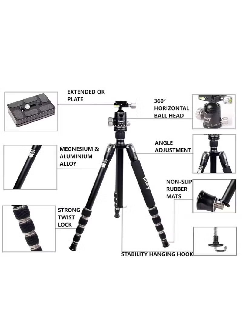 Jmary KT255-NB36 Aluminium Portable Monopod Stand Bracket Panoramic Ball Head tripod Multifunction Camera Tripod - Image 3