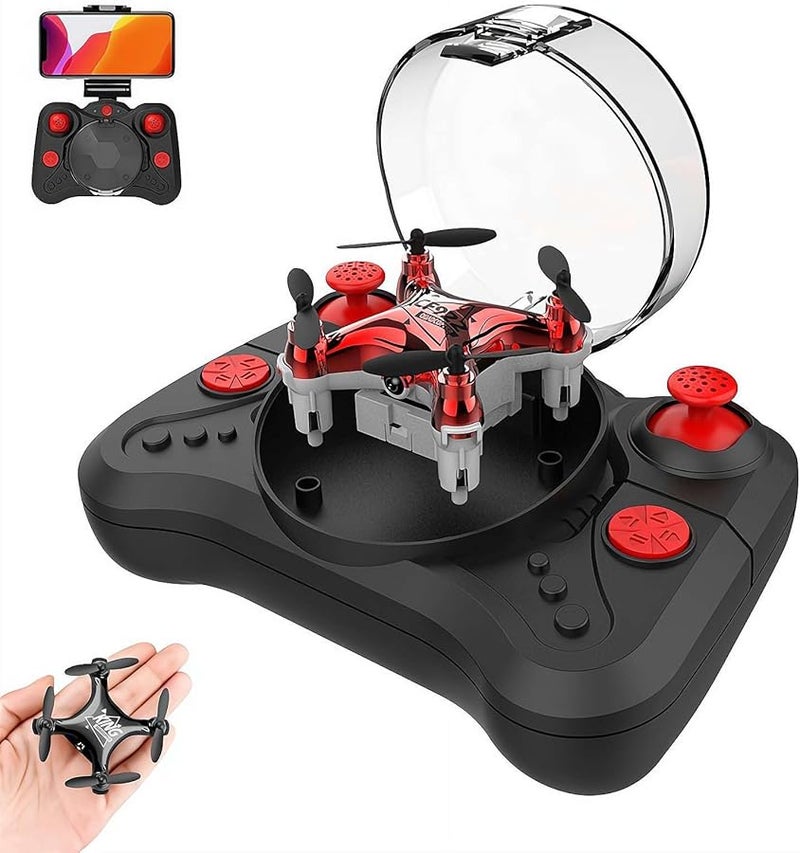 Red Mini Drone With 4K Camera Altitude Hold LED Lights One Touch Takeoff - Image 2