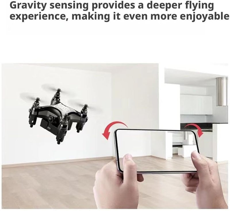 Red Mini Drone With 4K Camera Altitude Hold LED Lights One Touch Takeoff - Image 4