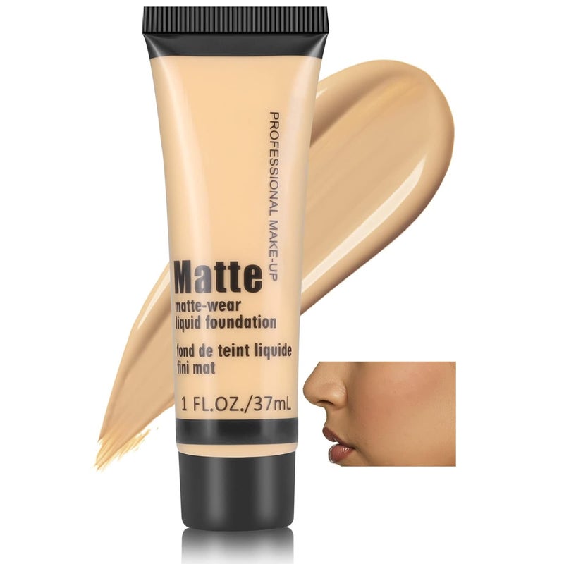 Boobeen Full Coverage Foundation  Concealer Liquid Foundation Matte Creamy Foundation Smoothing Lightweight Flawless Makeup Base