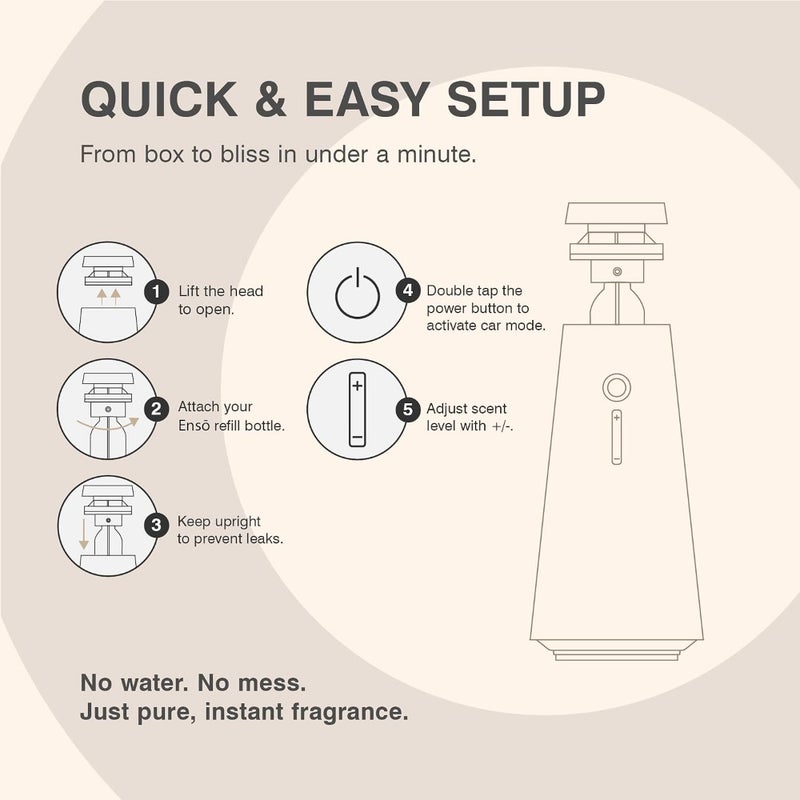Enso Mini Cold-Air Scent Diffuser Cordless Fragrance System with Smart Car Mode For Home, Office Car Silver Finish Compatible with 10ml Enso Bottles Sold Separately - Image 4