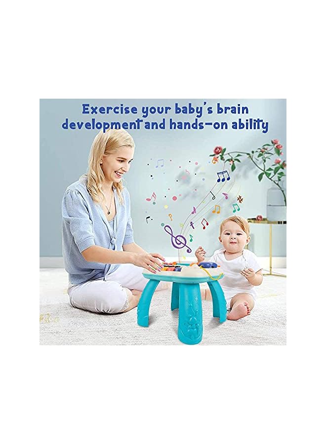 Version]Baby Toys Musical Learning Table for Boys & Girls, Early Education Activity Center Table for Toddles with Lights and Melodies Toys Gifts for Kids Above 3 Years Old