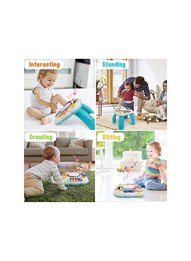 Version]Baby Toys Musical Learning Table for Boys & Girls, Early Education Activity Center Table for Toddles with Lights and Melodies Toys Gifts for Kids Above 3 Years Old
