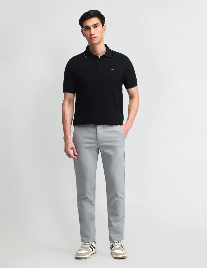 Arrow Black Solid Regular Fit Polo Shirt for Men | Best Price UAE