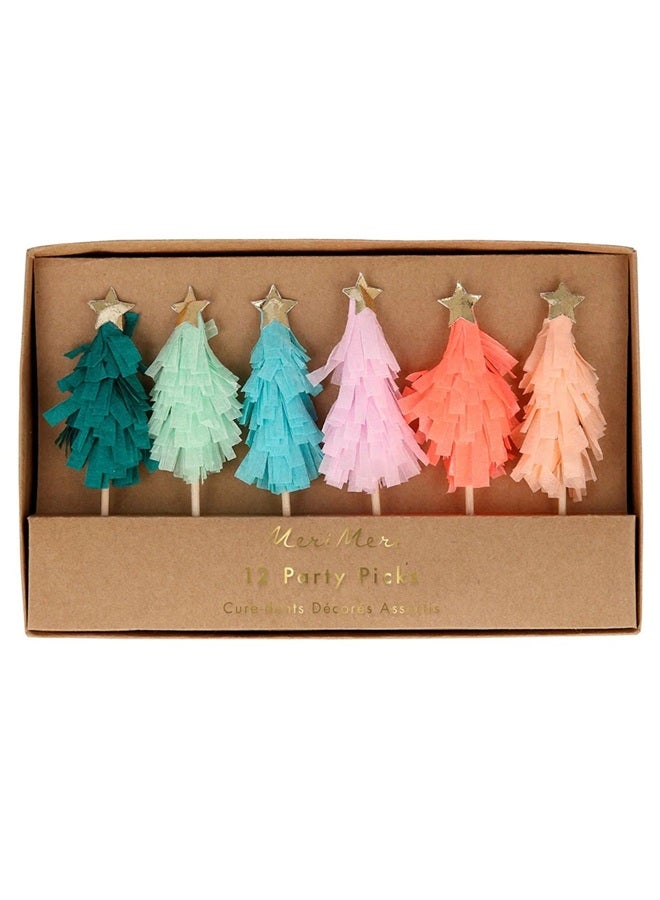 Meri Meri Rainbow Fringed Tree Picks 