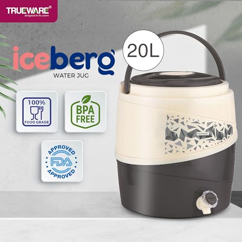 Trueware ICE Berg 22 Insulated Water Jug, 21 litres | Grey | PU Insulated | Food Grade | Easy to Carry | BPA Free | Ideal for Travel | Picnic | Homes | Office | Shops | Clinics | Extra Tap Free - Image 5