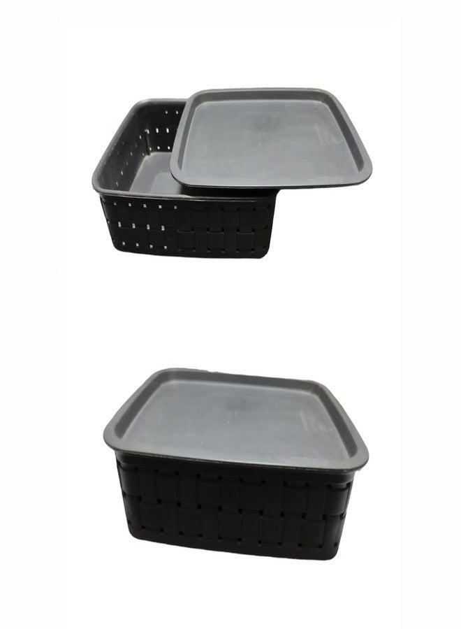 Muhoort Plastic Strong Food | Spice Container Box | Space Organiser | Kitchen | Home Improvement | Set of 2 Pieces | Dimension 26cmx21cmx6cm - Image 1