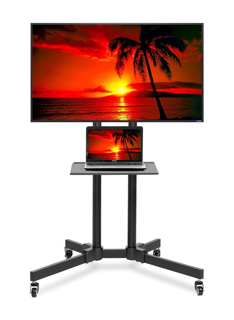 ماركة غير محددة - حامل تلفزيون بعجلات، مناسب لجميع شاشات LCD/LED/OLED بلازما المنحنية من 32 إلى 65 بوصة - Image 1