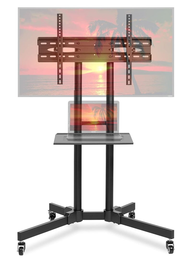 ماركة غير محددة - حامل تلفزيون بعجلات، مناسب لجميع شاشات LCD/LED/OLED بلازما المنحنية من 32 إلى 65 بوصة - Image 1