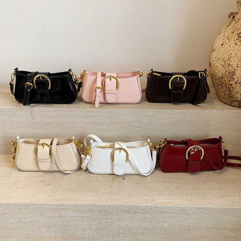 Simple Bag For Women 2025 Style Patent Leather High-End Armpit Small Square Bag Commuting Versatile Shoulder Bag - Image 5