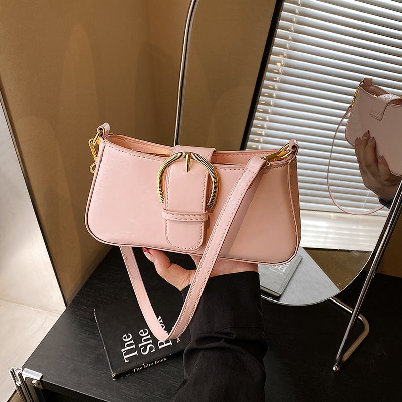 Simple Bag For Women 2025 Style Patent Leather High-End Armpit Small Square Bag Commuting Versatile Shoulder Bag - Image 3
