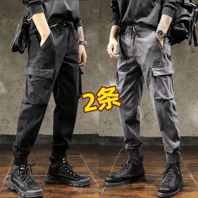 Spring and Autumn Reinforced Work Pants Mens Wear-resistant Loose Work Pants for Construction Site Labor Protection Work Pants for Electric Welding Work Pants Black overalls  - Image 3