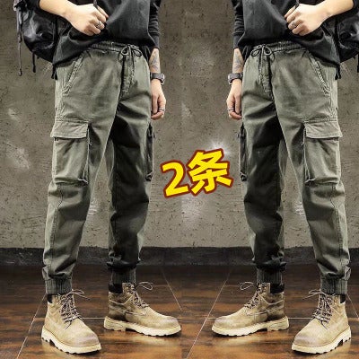Spring and Autumn Reinforced Work Pants Mens Wear-resistant Loose Work Pants for Construction Site Labor Protection Work Pants for Electric Welding Work Pants Black overalls  - Image 5