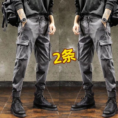 Spring and Autumn Reinforced Work Pants Mens Wear-resistant Loose Work Pants for Construction Site Labor Protection Work Pants for Electric Welding Work Pants Black overalls  - Image 4
