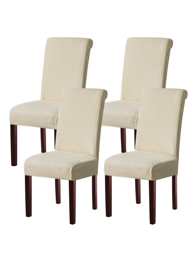 POWER 4-Piece Set of Stretch Dining Chair Covers, Elastic Jacquard Chair Covers, Removable and Washable Chair Covers, Suitable for Restaurants, Kitchens, Hotels, and Banquet Halls - Image 1