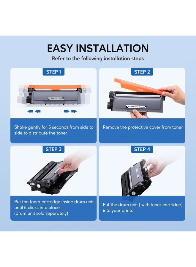 WEAREC TN660 Toner Cartridge High Yield Replacement Compatible for Brother TN 660 TN-660 TN630 TN 630 Work with HL-L2300D HL-L2305W HL-L2360DW MFC-L2740DW MFC-L2700DWR DCP-L2540DN Printer (Black,2 Pack) - Image 4