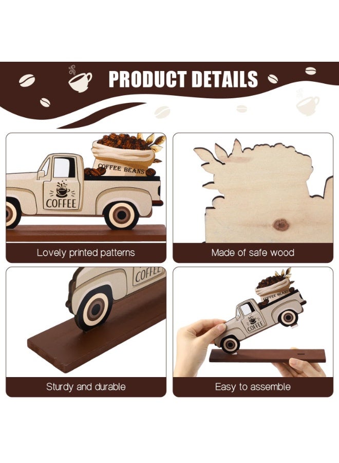 Peachjoy Coffee Bar Decor Sign, Farmhouse Wood Set for Coffee Stations, Rustic Table Centerpiece, Kitchen Tiered Tray, Home Decor, 5Pcs - Image 5
