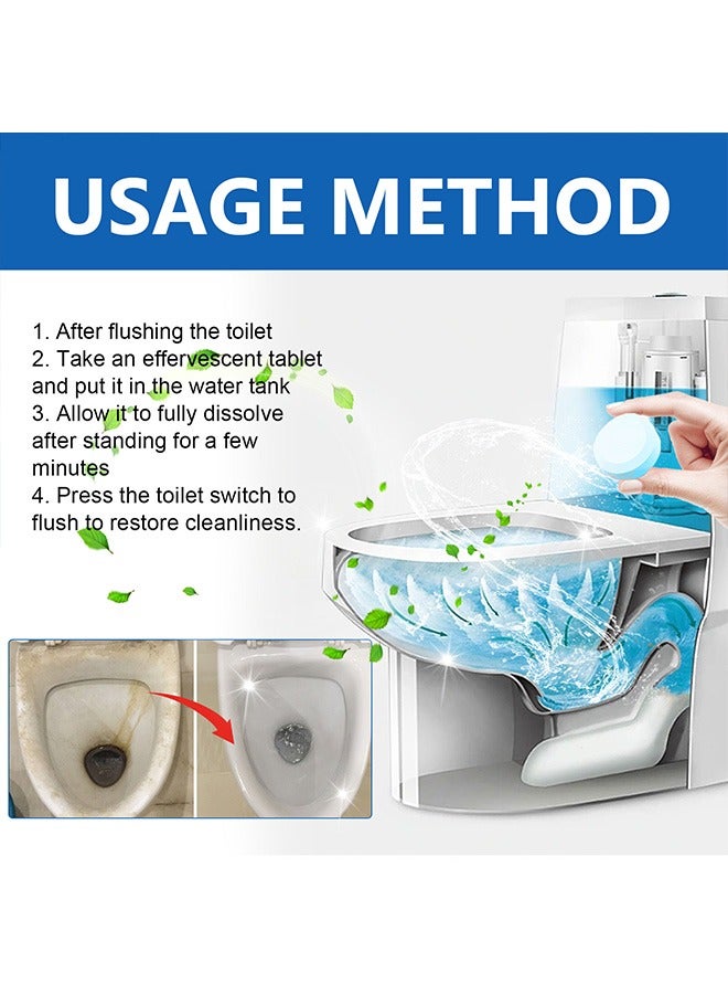 10pack Toilet Cleaner Can Sterilize Toilet Cleaner Tablets Slow-Release Technology Automatic Toilet Disinfection Tablets Bathroom Cleaning Accessories Suitable For Descaling, Stains, Sterilization, Deodorization