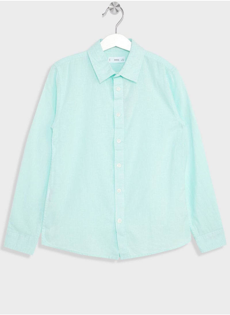 MANGO - Kids Regular Fit Linen Shirt - Image 1