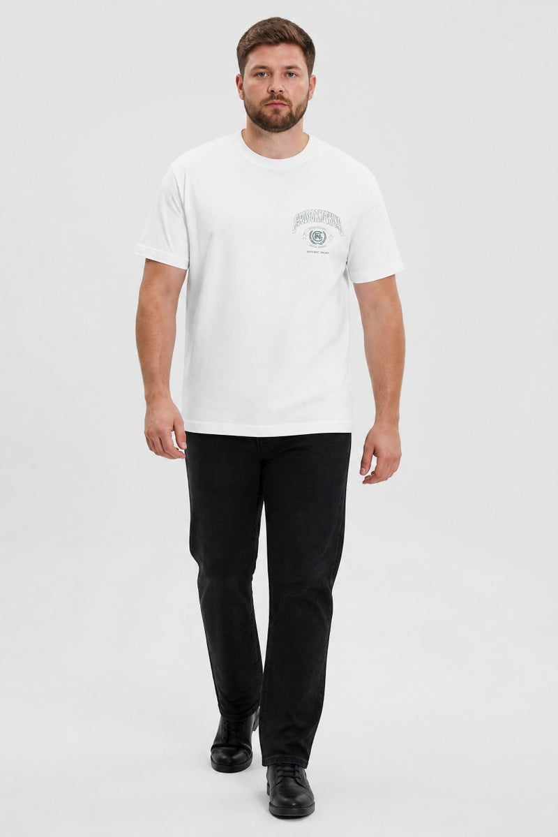 GOOD FOR NOTHING Men Crew Neck Graphic Print Short Sleeve T-Shirt, Off White - Image 2
