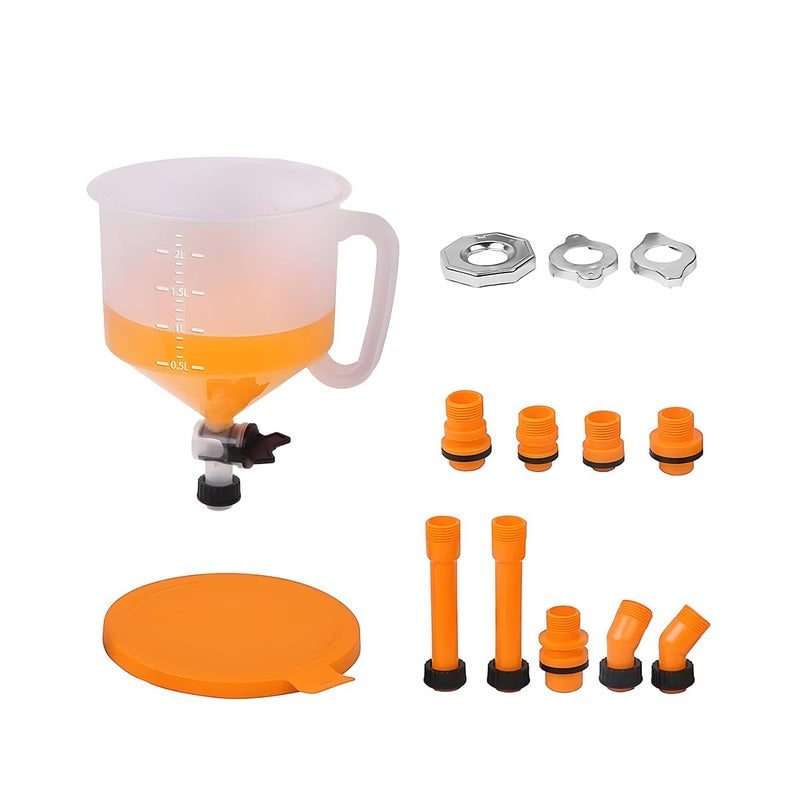 Zpana 15PCS Car Coolant Funnel Kit, No-Spill Vehicle Radiator Filling Funnel Bleeder with Adapters, No-Leak Automotive Radiator Burping Filler, Universal for SUV RV Truck - Image 1