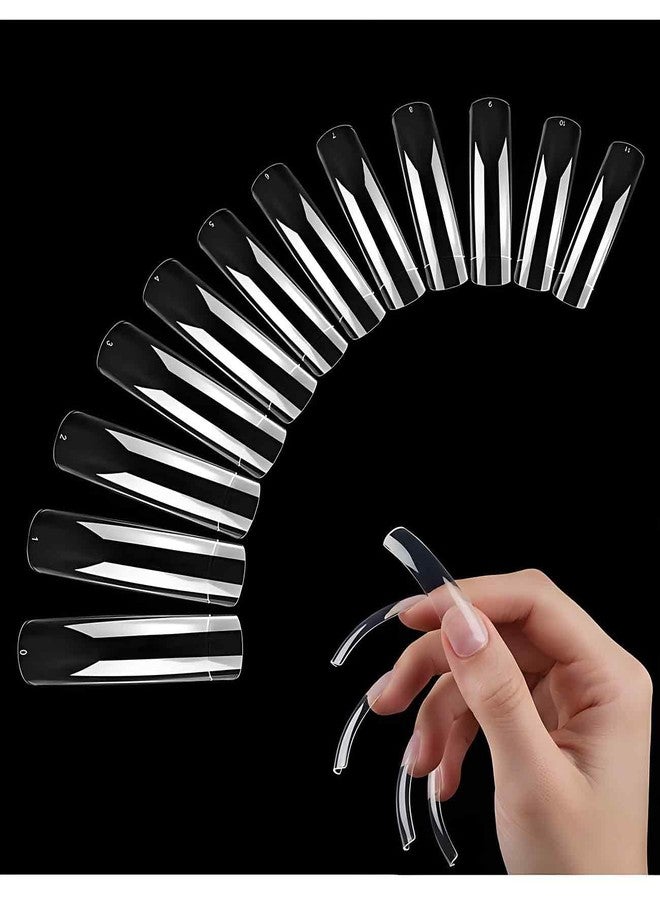 Waaqkid 1008 PCS Long Curved Nail Tips, Curved Full Cover Press on Nail Tips, 12 Sizes - Image 1