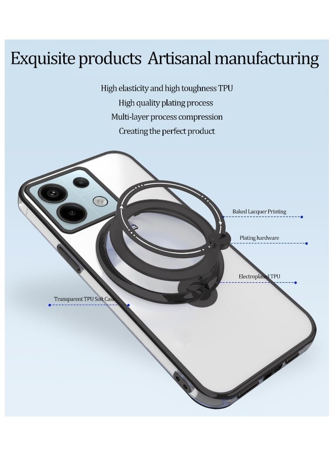 Redmi Note 13 Pro 5G Case Clear, Phone Cases Xiaomi Redmi Note 13 Pro 5G Silicone Cover with Kickstand Cute Funda Accessories Shockproof Protective for Women/Men - Image 3