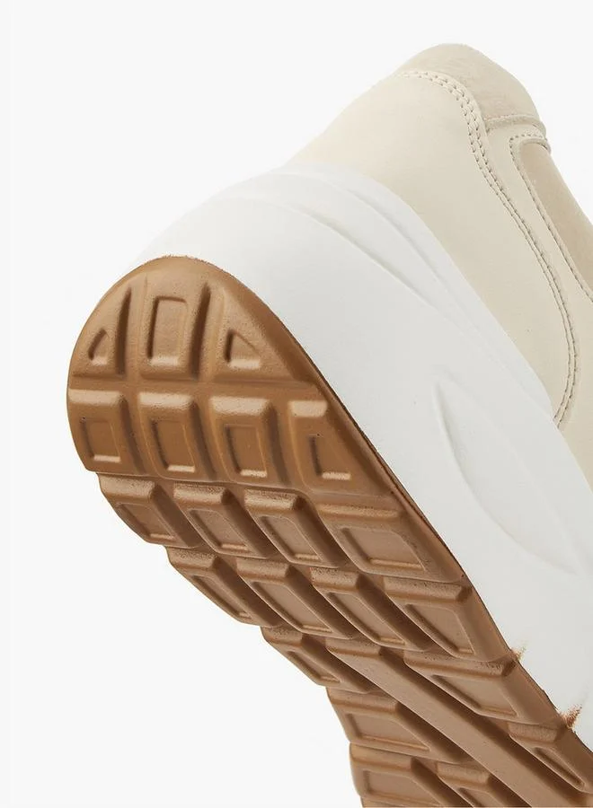 Flora Bella By Shoexpress CREAM Flora Bella Monogram Embossed Sneakers With Hook And Loop Closure for Women | Best Price UAE