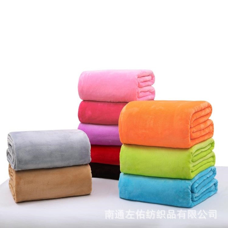 Solid Color Blanket Flannel Blanket Gift Blanket Plain Color Blanket Double Blanket Yoga Blanket Factory - Image 2