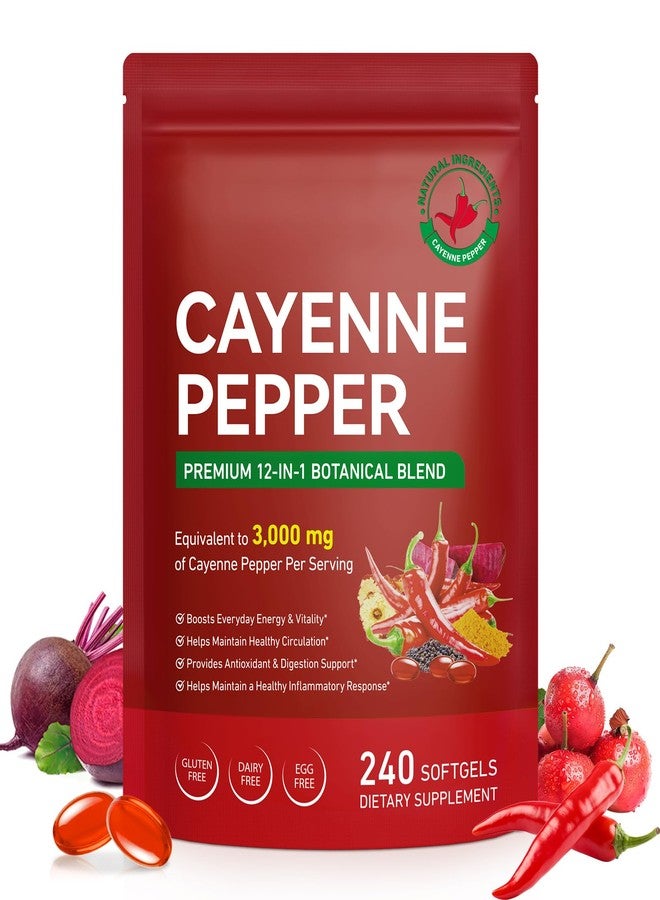 Pegciz Cayenne Pepper Softgels Supplements– Metabolism, Heart & Circulation Support with Turmeric, Hawthorn, Beetroot & Grape Seed – High-Absorption – 80 Day Supply - Image 1