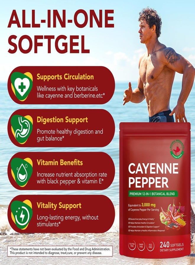 Pegciz Cayenne Pepper Softgels Supplements– Metabolism, Heart & Circulation Support with Turmeric, Hawthorn, Beetroot & Grape Seed – High-Absorption – 80 Day Supply - Image 4
