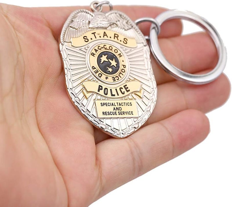JCvCX Gankchen Racoon Police DEP Badge Kechain Zinc Alloy Keychains Cute Keyring Car Key Ring Key Tag - Image 1