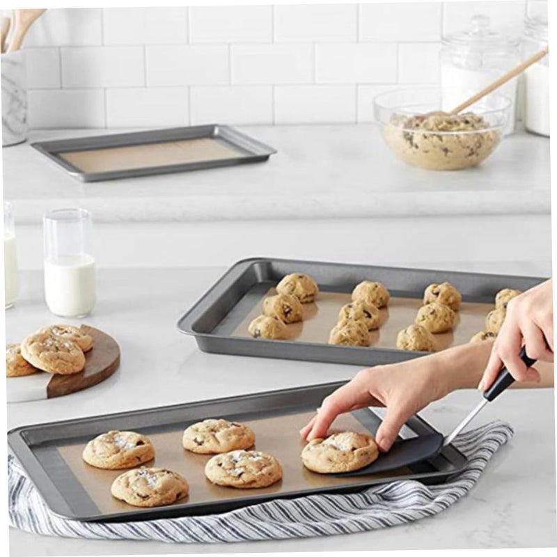 3Pcs Gray Non Stick Silicone Baking Mats Heat Resistant Reusable Easy Clean - Image 4