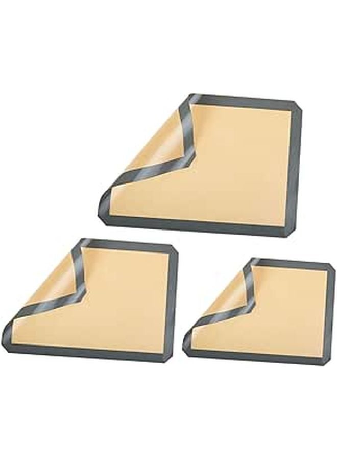 3Pcs Gray Non Stick Silicone Baking Mats Heat Resistant Reusable Easy Clean - Image 1