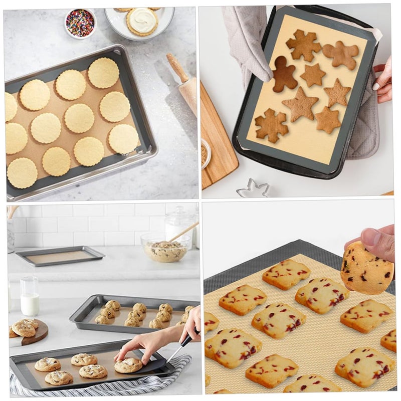 3Pcs Gray Non Stick Silicone Baking Mats Heat Resistant Reusable Easy Clean - Image 3