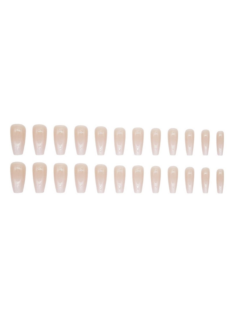 24-Piece Long Ballet Fake Nails, Gradient Wearable False Nails, Versatile, Removable, No Damage to Nails, Finished Nails - Image 4