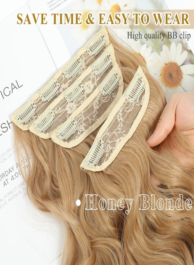 NAYOO Honey Blonde Clip In Hair Extensions 4PCS Wavy Curly Hair Extensions Synthetic Fiber Double Weft Soft Hairpieces For Women（20 inch, Honey Blonde） - Image 3