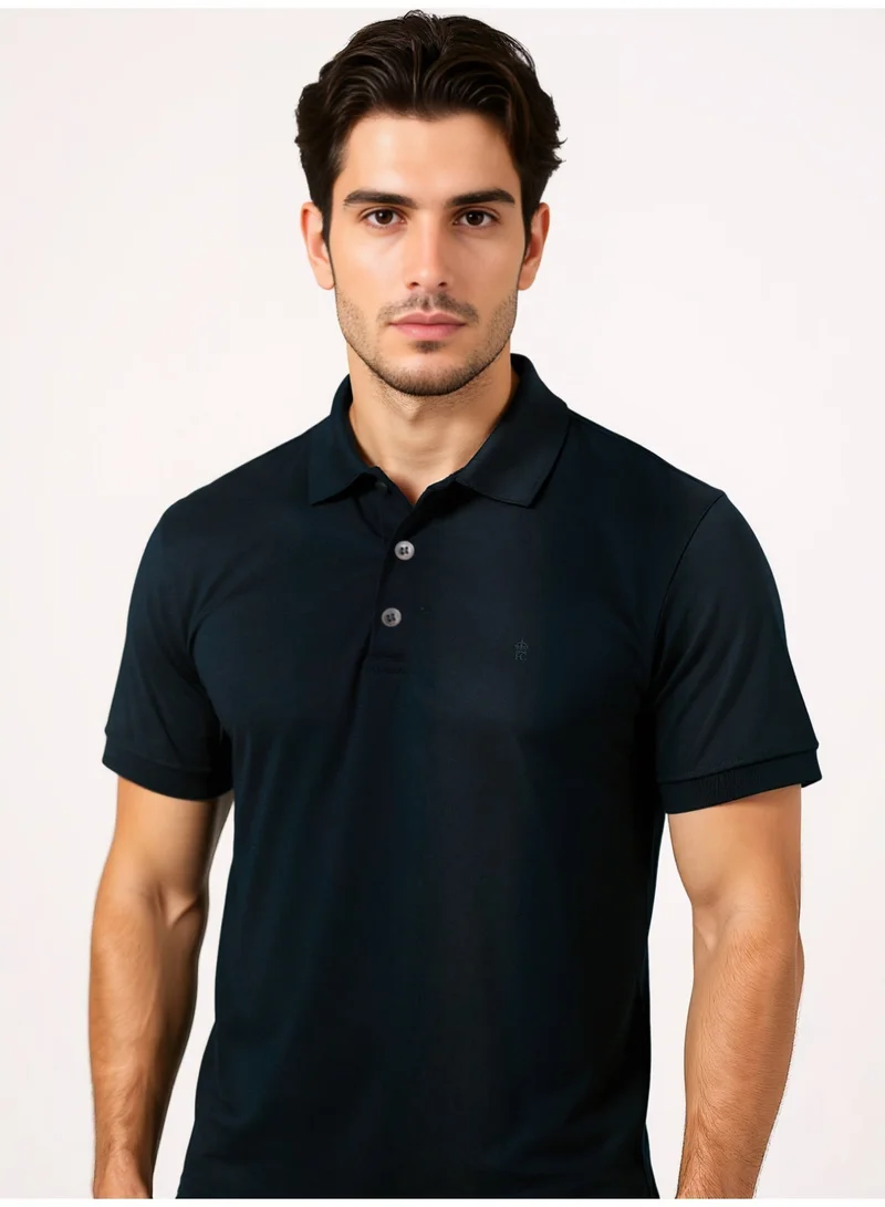 فرنش كونكشن قميص بولو قطني فاخر بشعار