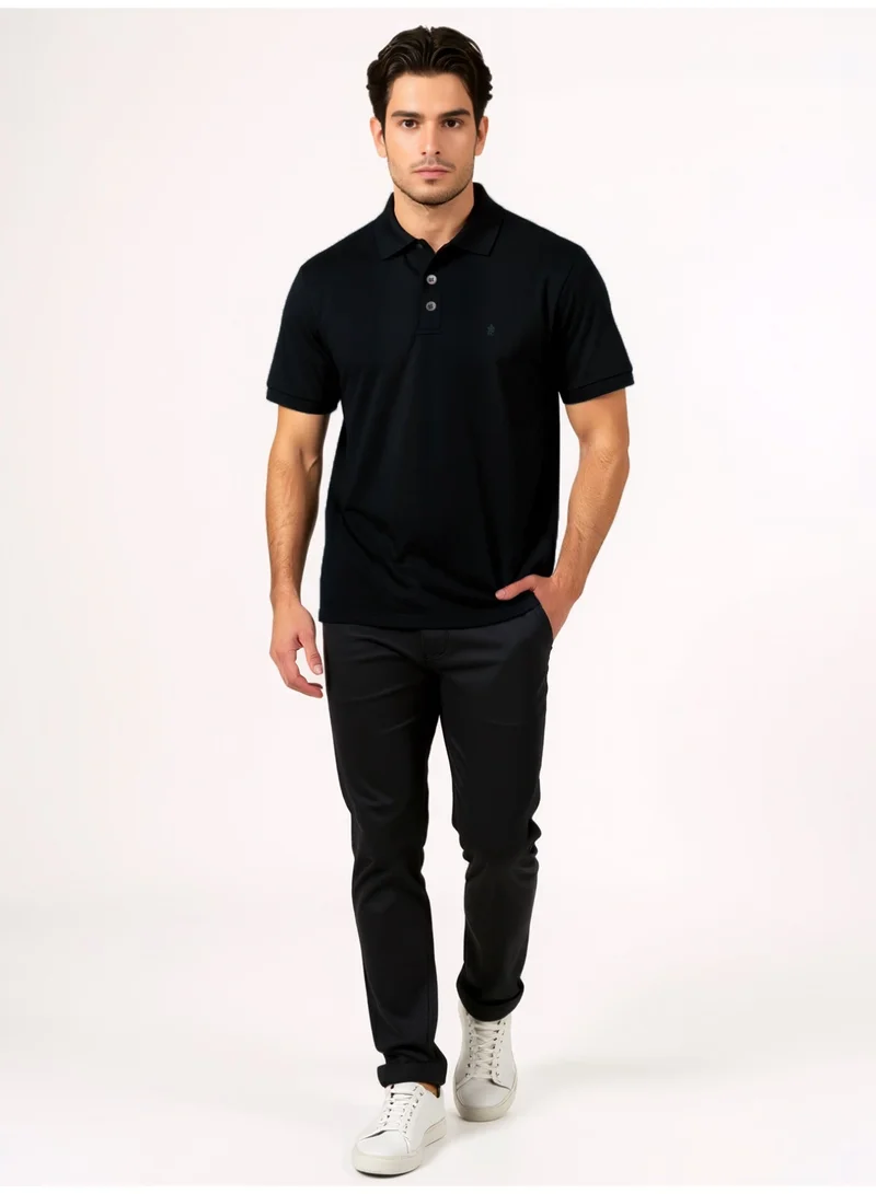 فرنش كونكشن قميص بولو قطني فاخر بشعار