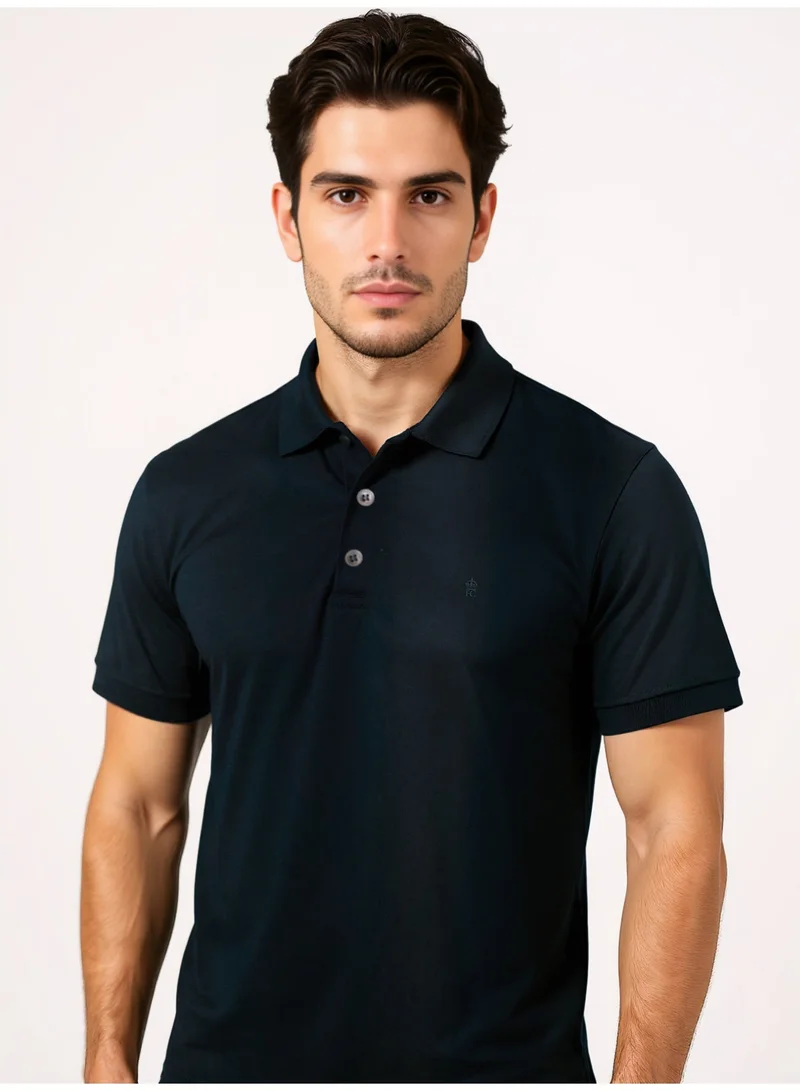 فرنش كونكشن قميص بولو قطني فاخر بشعار