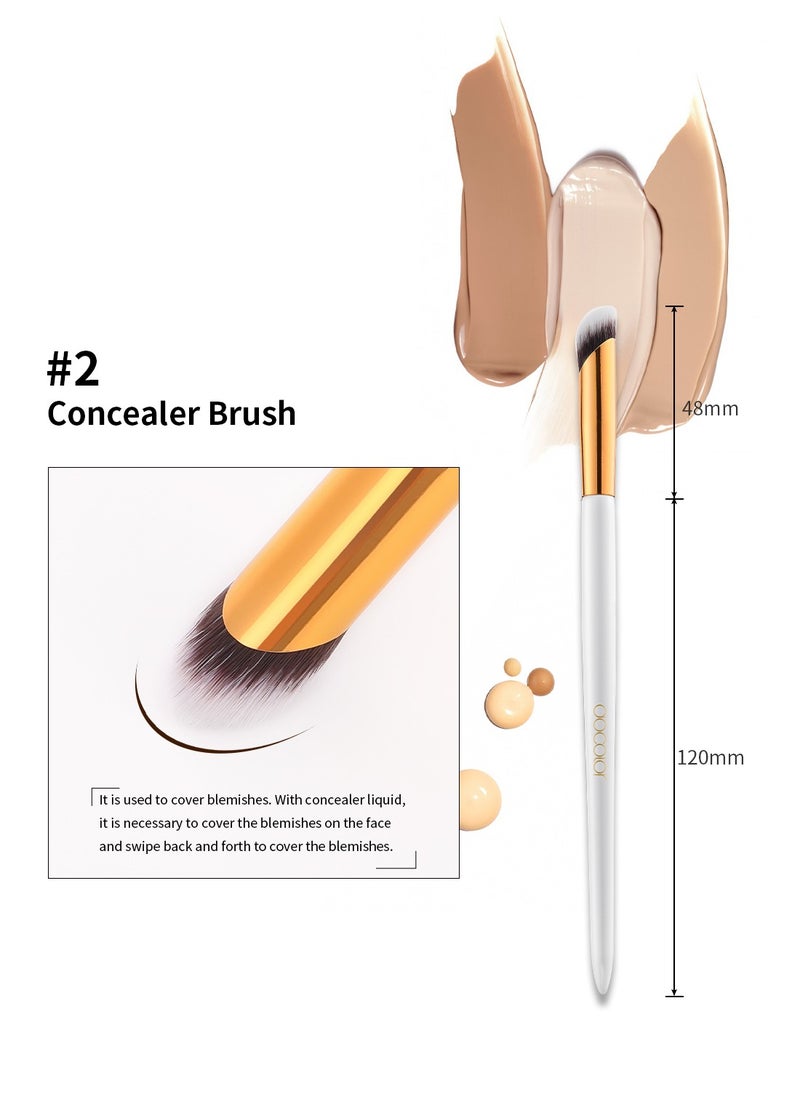 docolor Concealer Brush and Foundation Brush for Liquid Makeup, 2PCS Angled Kabuki Blending Makeup Brush Perfect for Liquid Cream Powder Blending,Stippling,Highlighter and Nose Contour  - Image 3