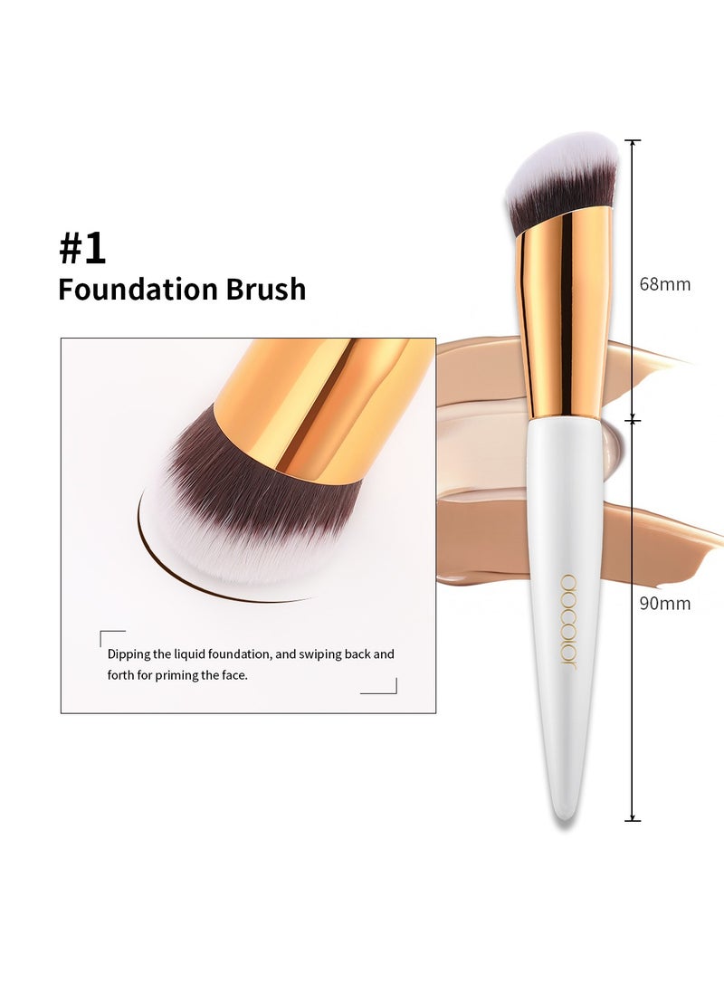docolor Concealer Brush and Foundation Brush for Liquid Makeup, 2PCS Angled Kabuki Blending Makeup Brush Perfect for Liquid Cream Powder Blending,Stippling,Highlighter and Nose Contour  - Image 2